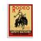 Stupell Industries Rodeo Safety Matches Cowboy Bucking Bronco Red Yellow in White Frame Wall Art